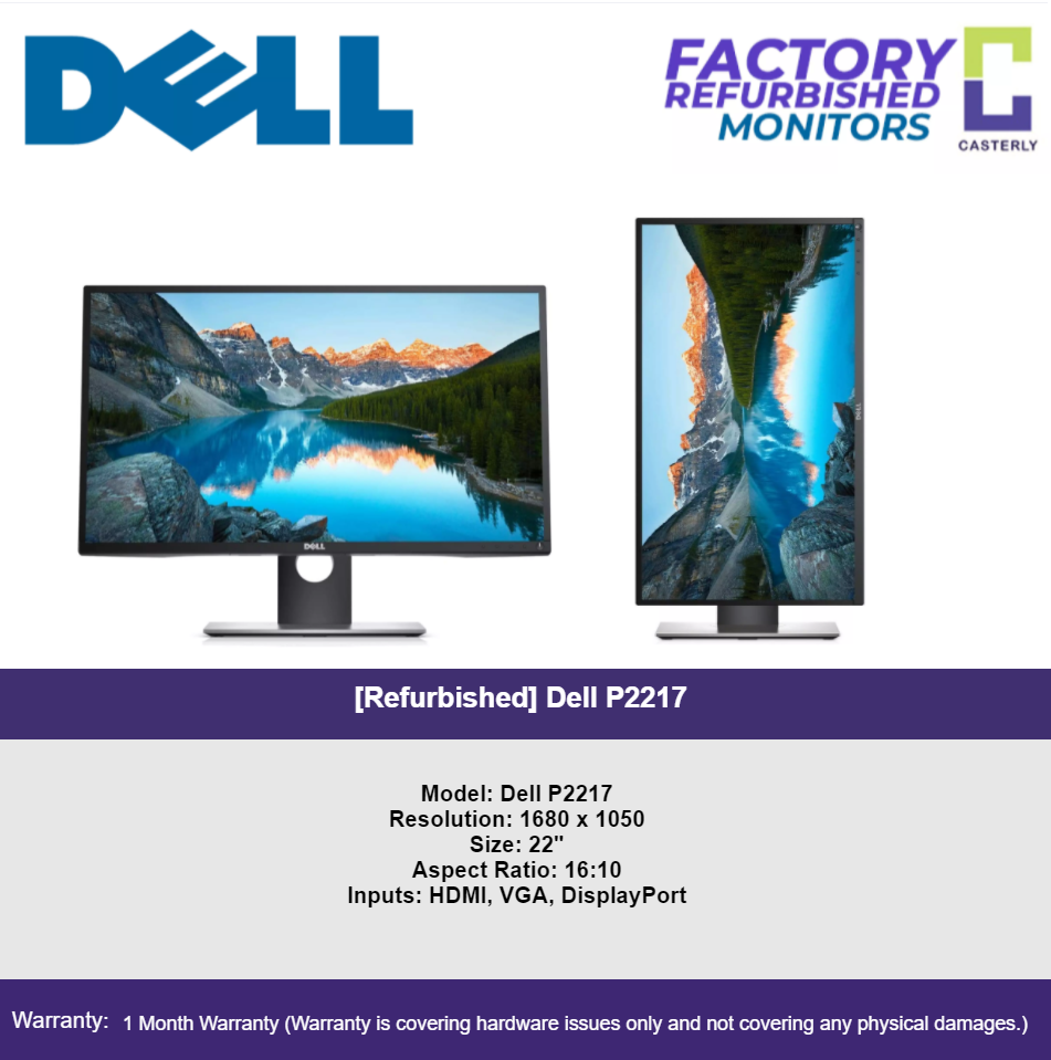 [Grade-A Refurbished] Dell P2217 22
